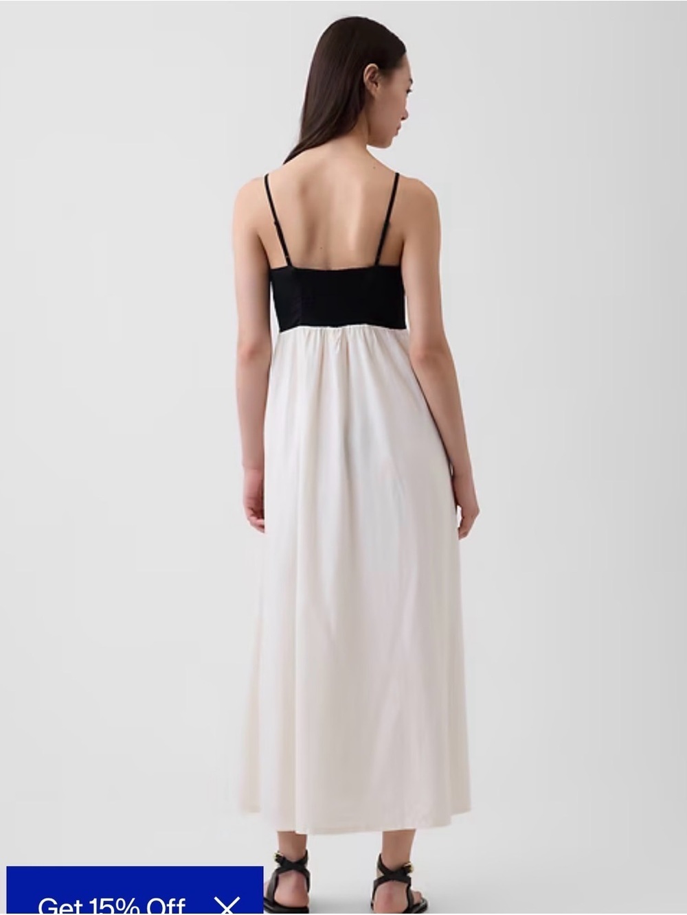 GAP - Linen-Blend Empire Waist Maxi Dress with Spaghetti Straps - Picture 3 of 4